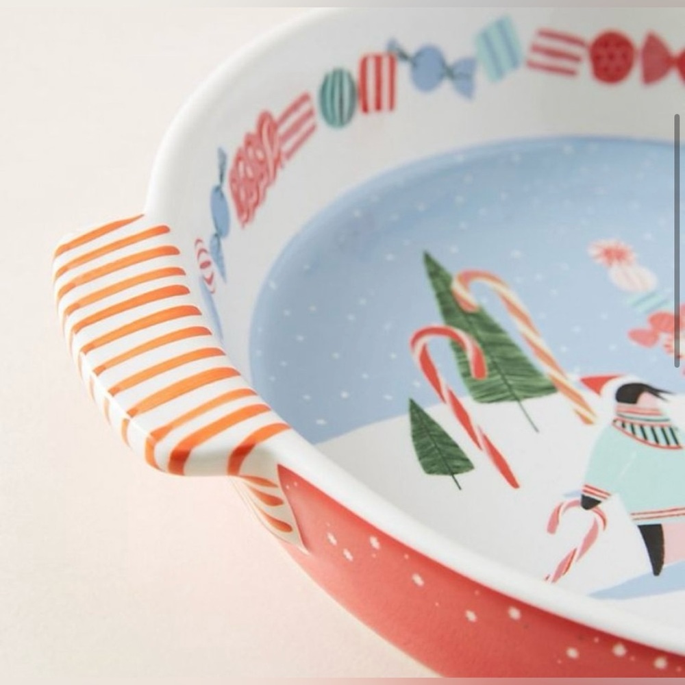 ANTHROPOLOGIE GEORGE & VIV VERY MERRY PIE DISH - Picture 9 of 9